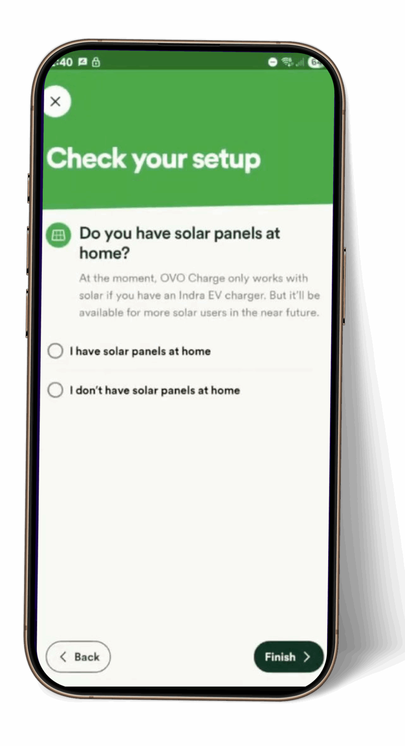 OVO app to add solar panels to account phone screen