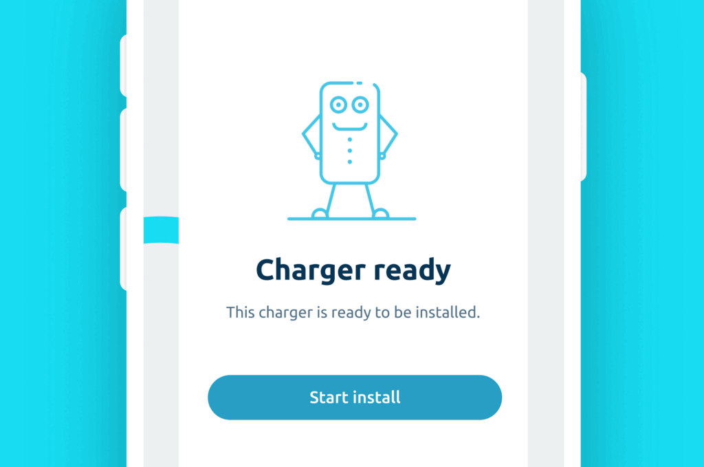 Installer fitting an EV charger